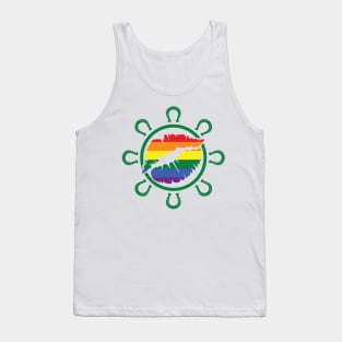 LGBTQ Rainbow Kiss HorseShoe St. Patrick's Day Design for LGBTQ Parade on St. Patrick's Day Tank Top